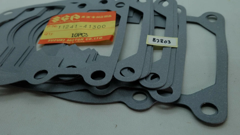 Junta de cilindro genuina Suzuki TS100 TS125 DS100 RM125 10 piezas OEM 11241-41300 Foto 3 de 4