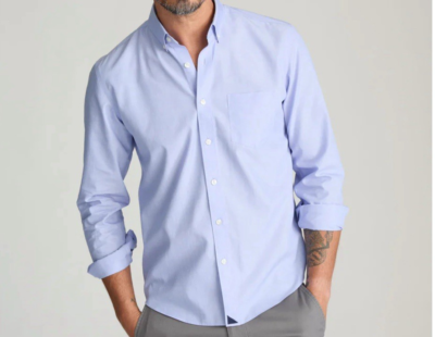 UNTUCKit Hillside Select Wrinkle Free Blue Mens XL Regular Fit