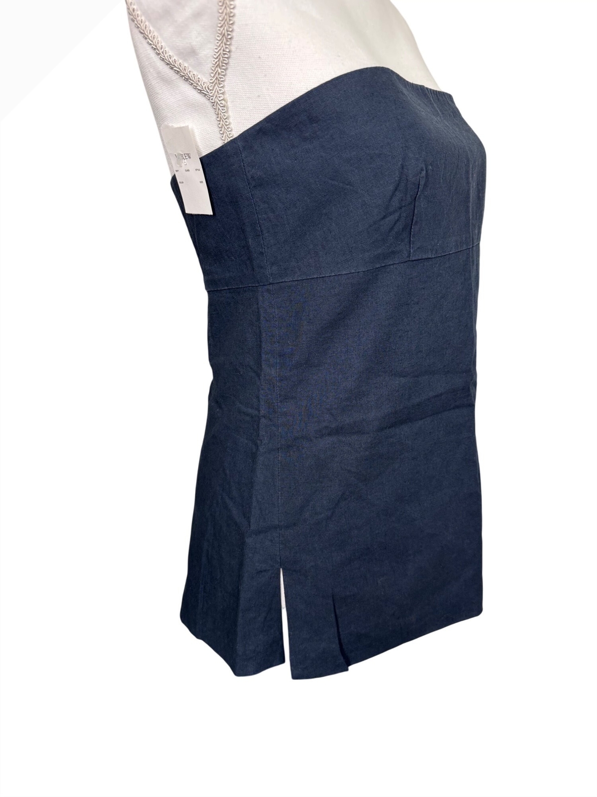 J. Crew Womens Navy Strapless Top NWT Sample Piece Size 4 Cotton Blend