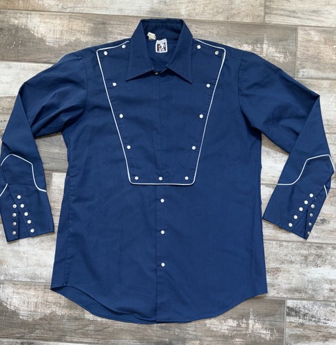 Chemise western à carreaux des années 80, bouton rouge perlé