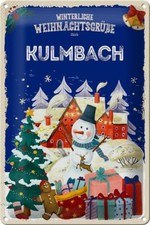 Blechschild Weihnachtsgrüße KULMBACH Geschenk Deko Schild tin sign 20x30 cm