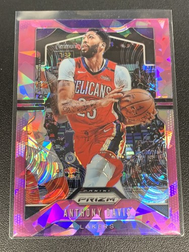 Anthony Davis 2019-20 Prizm Pink Cracked Ice #222 - Los Angeles Lakers - Picture 1 of 2
