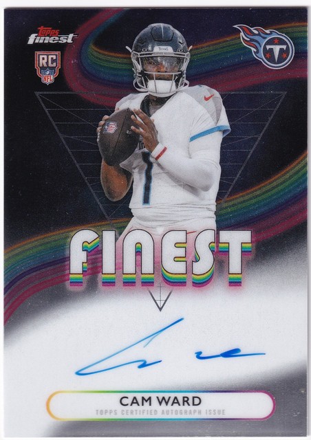 2025 Topps Finest CAM WARD #RFA-CW Finest Rookies Auto - Titans