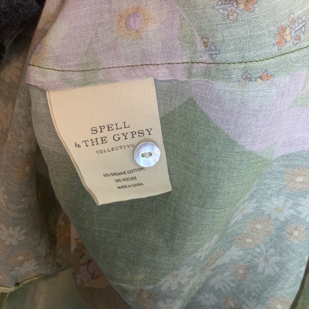 Spell Patchwork Freda Blouse Size Small Balloon S… - image 7