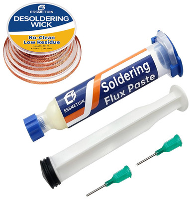 Desoldering Wick and Soldering Flux Paste for Electronics Repair, No Clean... 