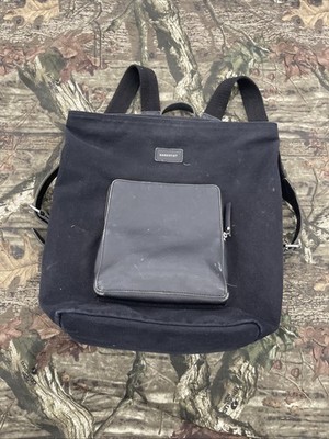 Sandqvist Cotton Canvas With Leather Details Backpack Black H69