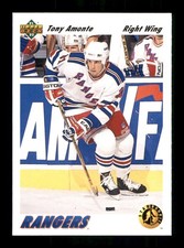  450 Tony Amonte 41 Rangers 1991 Upper Deck Hockey Sports Trading Card 