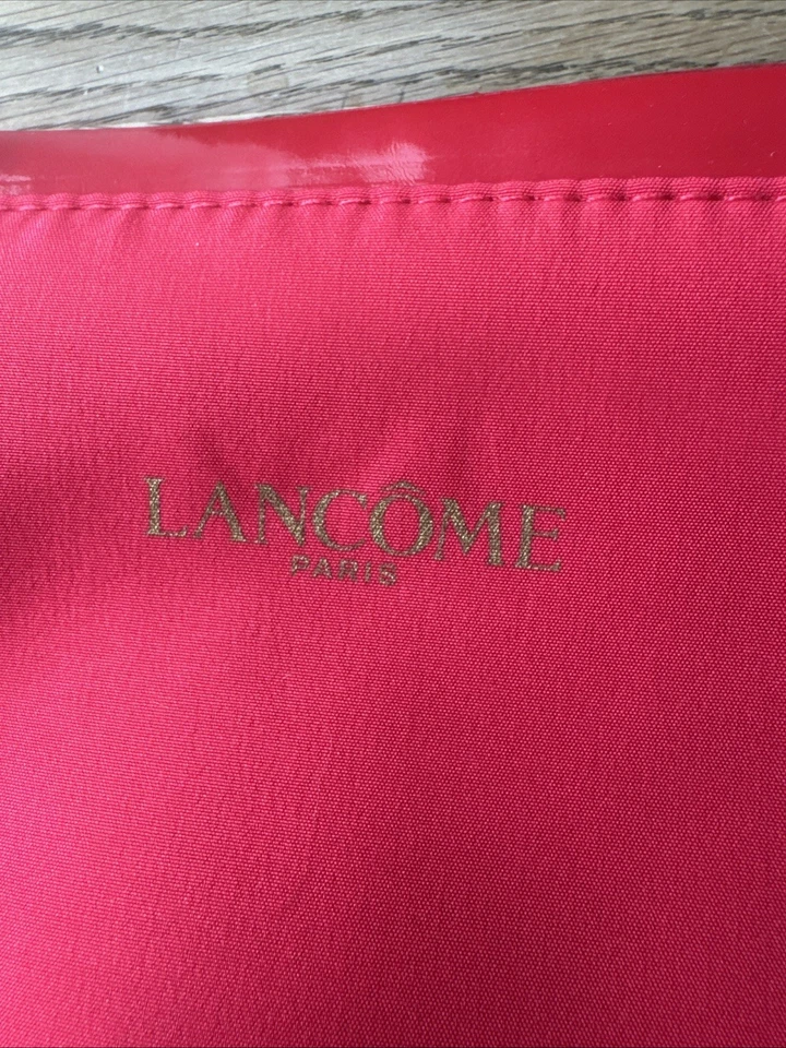 Lancome Paris Eiffel Tower Cosmetic Bag Makeup Organizer Travel Red 7.75" x 9" - Image 3 of 4