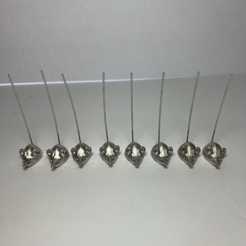 Napier Vintage Hors Doeuvre Servers Mice Silver Tone Set of Eight Mid Century