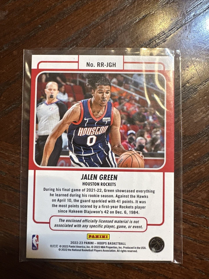 2022-23 Hoops Rookie Remembrance Jalen Green Jersey Relic. # RR-JGH - Image 2 of 2