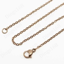 Genuine 18K Rose Gold Filled Hypoallergenic 16" 2mm Cable Chain Necklace G146R