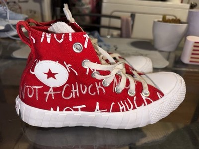 Converse UNT1TL3D High Not A Chuck Boys Size 4 Red Athletic Shoes Sneakers