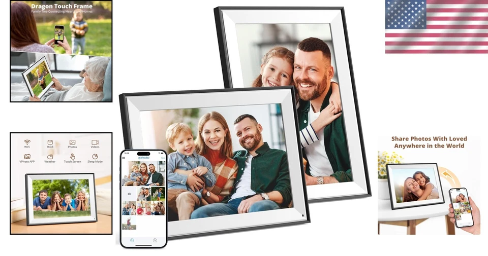 10.1'' WiFi Picture Frame - HD Touch Screen, Auto-Rotate - Image 2 of 4