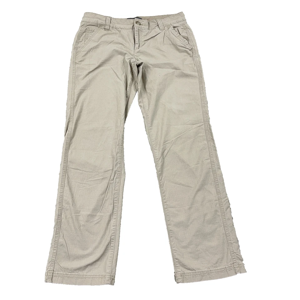 Eddie Bauer Pants Women 8 Khaki Tan Rip Stop Straight Leg Flap Pocket Hiking - Image 2 of 4