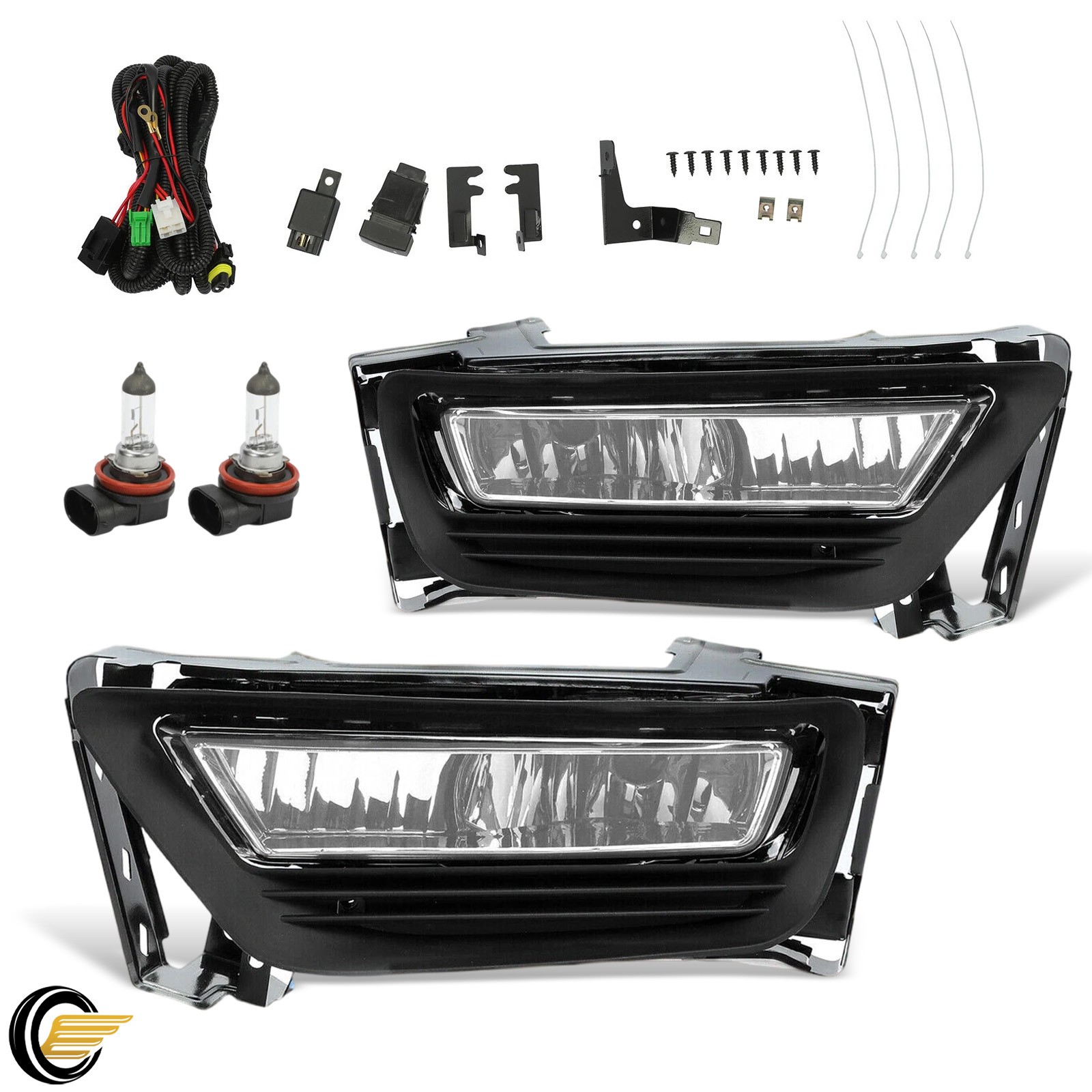 Fit For 2013 2014 2015 Honda Accord Sedan Clear Front Bumper Fog Lights W/ Bulbs