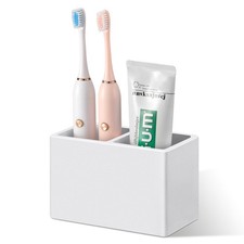 Diatomite Toothbrush Holder, 2 Slots, Light Gray