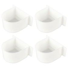 AHANDMAKER 4 Pcs Parrot Cage Replacement Food and Water Cup, White Bird