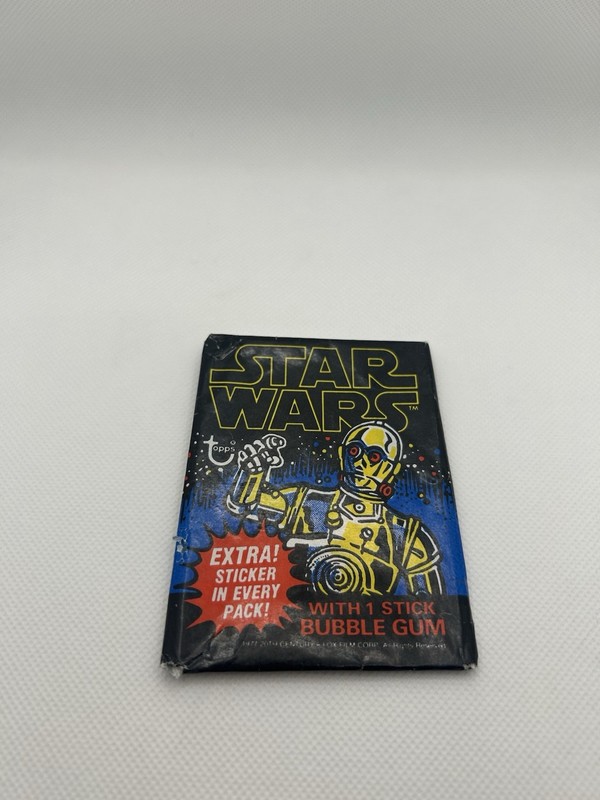 1977 TOPPS STAR WARS SERIES 1 BLUE WAX WRAPPER ONLY
