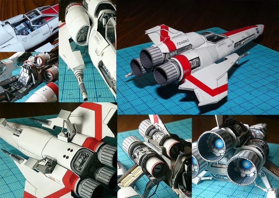 Battlestar Galactica Viper Mark 2 Paper Model Kit – DIY Handmade Puzzle ...
