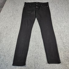 7 For All Mankind The Skinny Black Stretch Jeans Womens Size 30 Made in USA