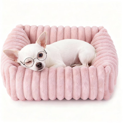 Cat Bed for Indoor Cats Furry Corduroy Fleece Orthopedic Pet Bed Sofa Removable 