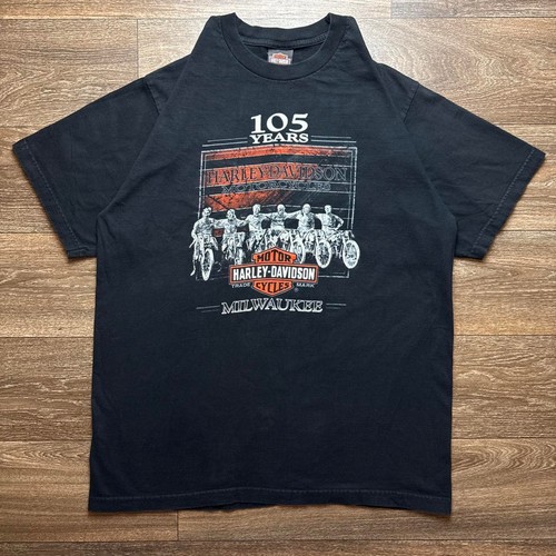 Vintage Black Y2K Harley Davidson 105th Anniversary Tee