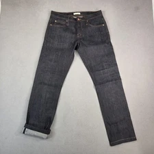 Unbranded Brand Jeans Mens 31 Dark Indigo Raw Selvedge Denim Skinny UB122