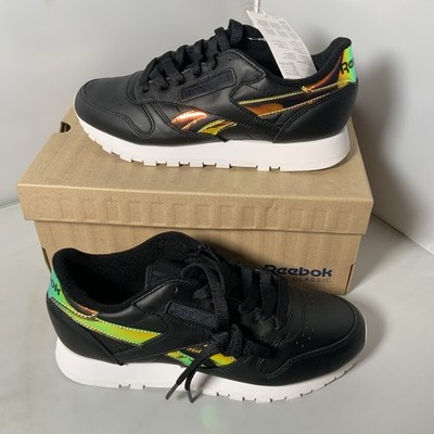 Reebok klassische Damen-Ledersneaker in Schwarz Größe UK 4 neu im Karton