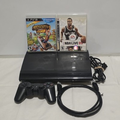 Sony Playstation 3 PS3 Super Slim Black 500gb CECH-4201C Bundle Tested-Working