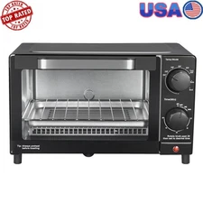 4 Slice Toaster Oven W/ Baking Rack Broil Toast Bake 1050W Energy Efficient New
