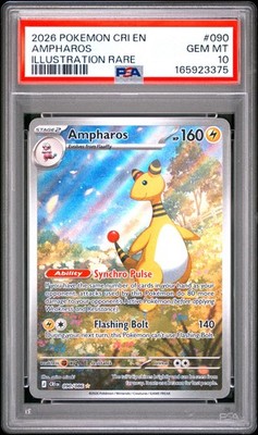 Pokemon Ampharos Chaos Rising 090 Illustration Rare PSA 10 Gem