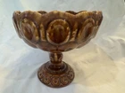 McCoy Glaze Pottery Moon and Stars Pedestal Compote Brown