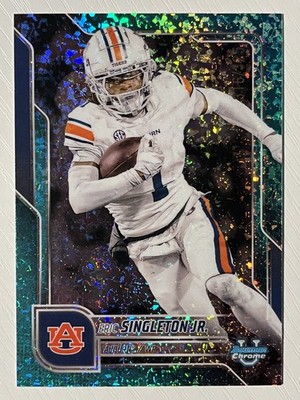 Eric Singleton Jr. 2025 Bowman University Chrome Aqua Diamond Refractor /325