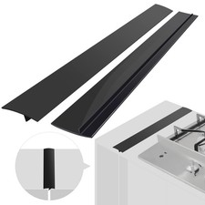 Silicone Stove Counter Gap Cover (2 Pack),Easy Clean Heat 21 inches, Black