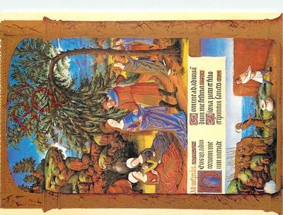 Postkarte>>Duc de Berry, Die Flucht nach Ägypten von Les Tres Riches Heures