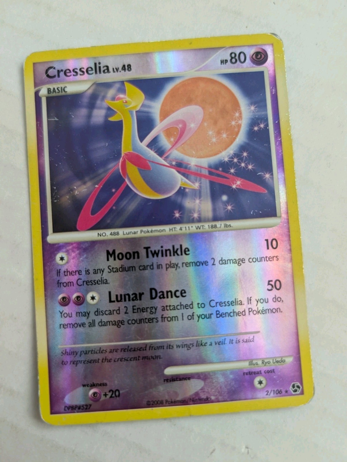 Pokemon Cresselia - 2/106 - Reverse Holo Rare Great Encounters LP