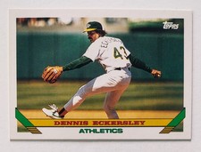 DENNIS ECKERSLEY 1993 Topps Baseball Base #155 Oakland Athletics