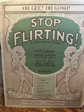 N 1922 revue sheet music GEORGE GERSHWIN Stop Flirting ‘Oh Gee’ Oh Gosh!’