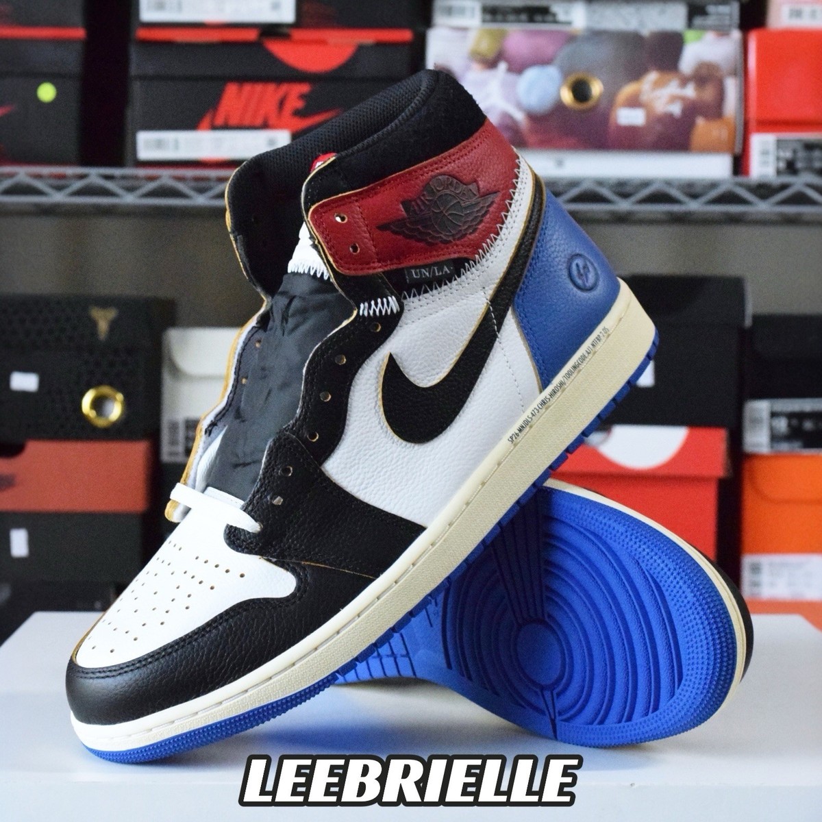 Air Jordan 1 Retro OG Fragment x Union LA Black Red Royal 