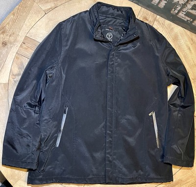 Tumi Tech Mens Full Zip Insulated Jacket Hidden Hood Black Coat - XL