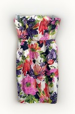J.Crew Dress 100 Silk Strapless Floral Cocktail Party Sz 4 Chic Classy Pockets
