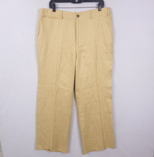 Lauren Ralph Lauren Pants Straight Sz 16 Ivory 100 Linen Preppy Coastal 36x29