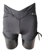 Bo+Tee  - Black Tie Sided Low Waist Gym Shorts UK Size Large