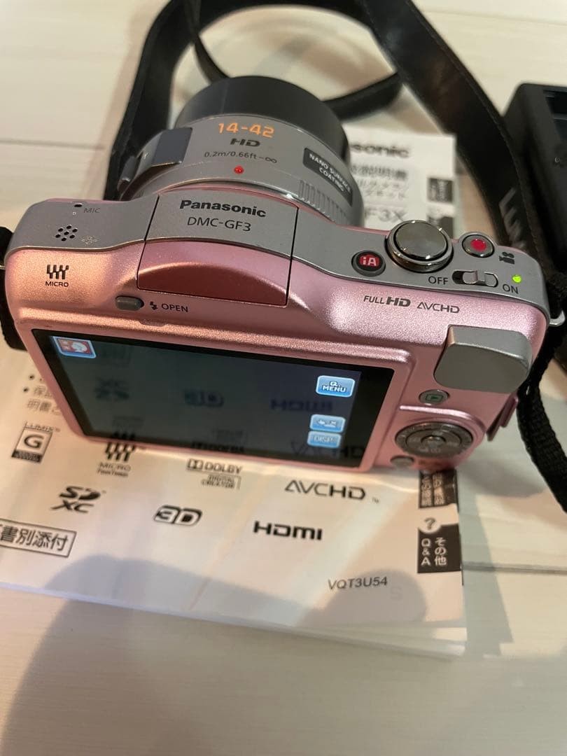 Panasonic LUMIX DMC-GF3X Pink Mirrorless Camera with 14-42mm Lens