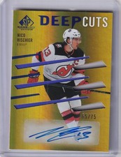 2023-24 Upper Deck SP Game Used Hockey Nico Hischier Deep Cuts Auto #65/75