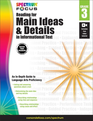 Spectrum - Reading for Main Ideas and Details in Informational Text, Grade 3...