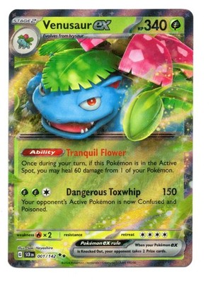 Venusaur EX 001/142 - S&V Stellar Crown - Holo Double Rare - Pokemon TCG - NM