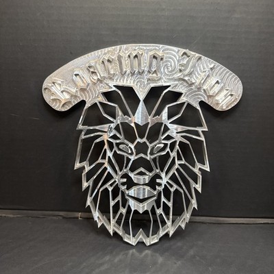 Roaring Lion Wall Art Decor Metal Wall Art Silver Metal