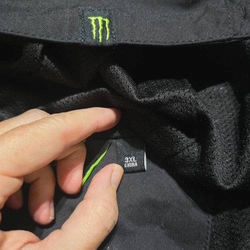 Monster Energy Windbreaker Jacket Mens 3XL Black Grey Hooded Mesh Lined Full Zip image 8