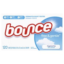 Bounce Fabric Softener Dryer Sheets, Free Gentle, 120 Count